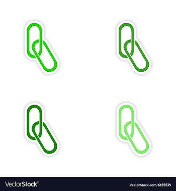 Assembly realistic sticker design on paper clips vector image