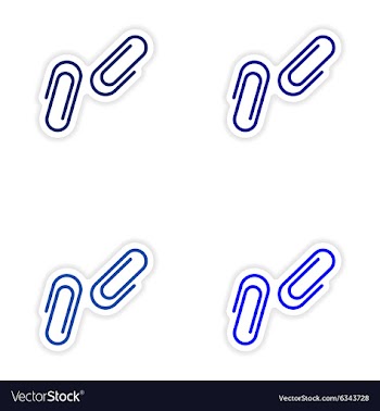 Assembly realistic sticker design on paper clips vector image