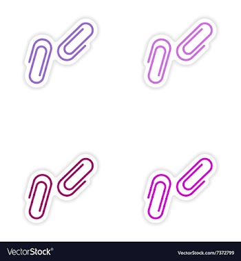 Assembly realistic sticker design on paper clips vector image