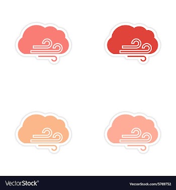 Assembly realistic sticker design on paper cloud vector image