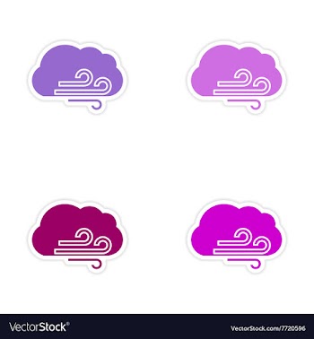 Assembly realistic sticker design on paper cloud vector image