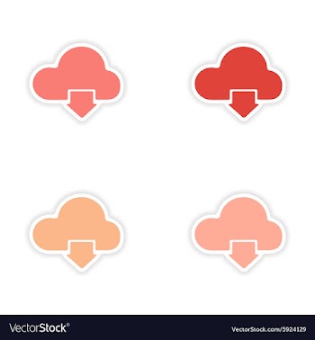 Assembly realistic sticker design on paper clouds vector image