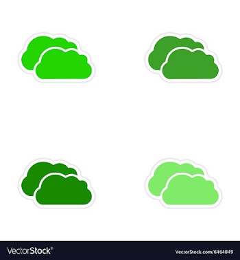 Assembly realistic sticker design on paper clouds vector image