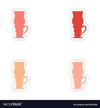 Assembly realistic sticker design on paper cofee vector image