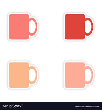 Assembly realistic sticker design on paper cofee vector image