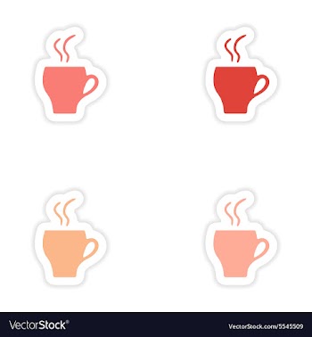 Assembly realistic sticker design on paper cofee vector image