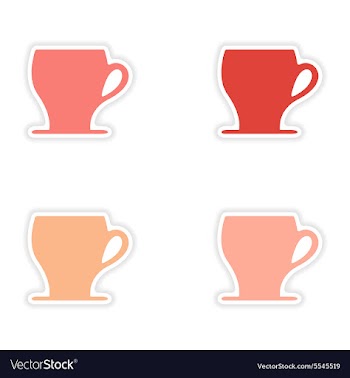 Assembly realistic sticker design on paper cofee vector image