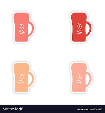 Assembly realistic sticker design on paper cofee vector image