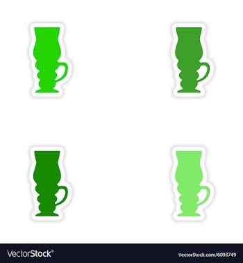Assembly realistic sticker design on paper cofee vector image