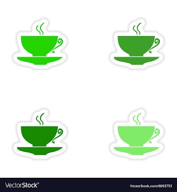 Assembly realistic sticker design on paper cofee vector image