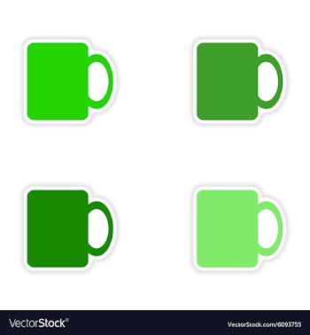 Assembly realistic sticker design on paper cofee vector image