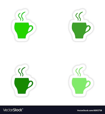 Assembly realistic sticker design on paper cofee vector image