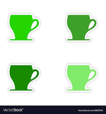 Assembly realistic sticker design on paper cofee vector image
