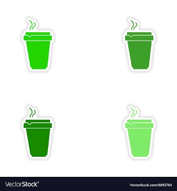 Assembly realistic sticker design on paper cofee vector image
