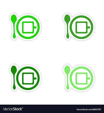 Assembly realistic sticker design on paper cofee vector image