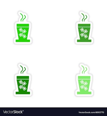Assembly realistic sticker design on paper cofee vector image