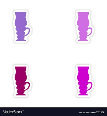 Assembly realistic sticker design on paper cofee vector image