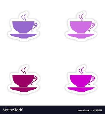 Assembly realistic sticker design on paper cofee vector image