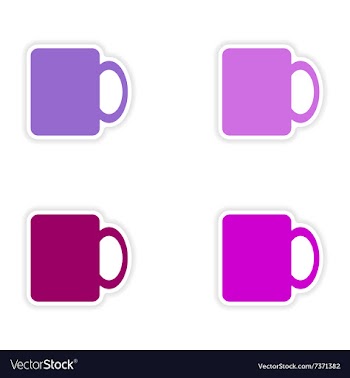 Assembly realistic sticker design on paper cofee vector image