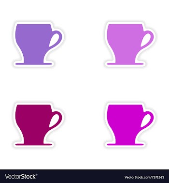 Assembly realistic sticker design on paper cofee vector image