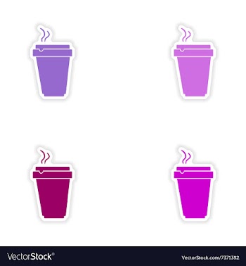 Assembly realistic sticker design on paper cofee vector image