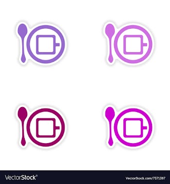 Assembly realistic sticker design on paper cofee vector image