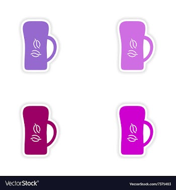 Assembly realistic sticker design on paper cofee vector image