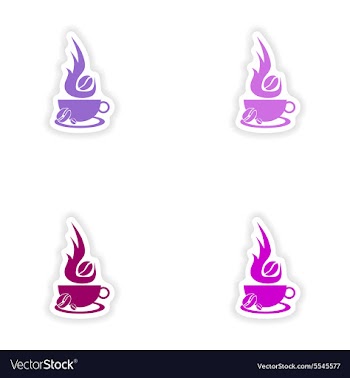 Assembly realistic sticker design on paper coffee vector image