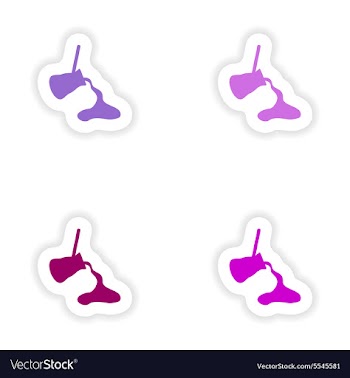 Assembly realistic sticker design on paper coffee vector image