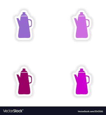 Assembly realistic sticker design on paper coffee vector image