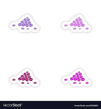 Assembly realistic sticker design on paper coffee vector image