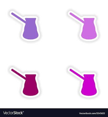 Assembly realistic sticker design on paper coffee vector image