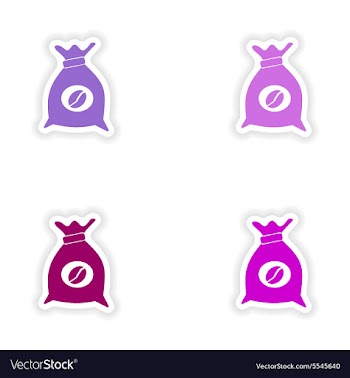 Assembly realistic sticker design on paper coffee vector image
