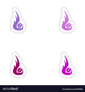 Assembly realistic sticker design on paper coffee vector image