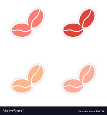 Assembly realistic sticker design on paper coffee vector image