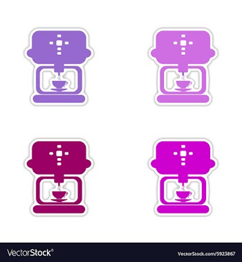 Assembly realistic sticker design on paper coffee vector image
