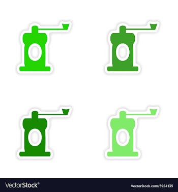 Assembly realistic sticker design on paper coffee vector image