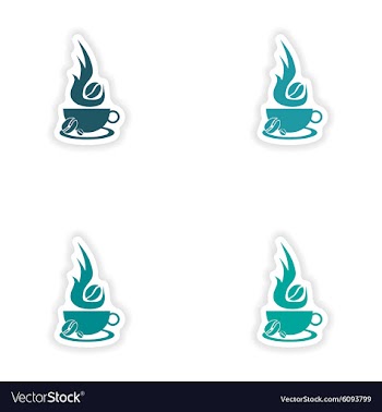 Assembly realistic sticker design on paper coffee vector image