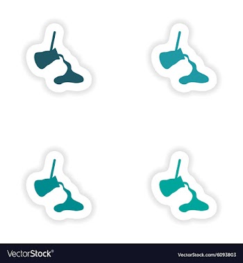 Assembly realistic sticker design on paper coffee vector image