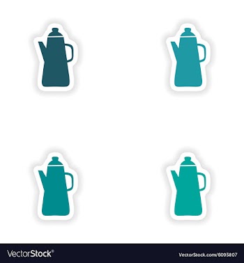 Assembly realistic sticker design on paper coffee vector image