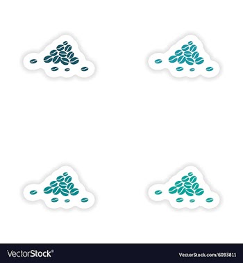 Assembly realistic sticker design on paper coffee vector image