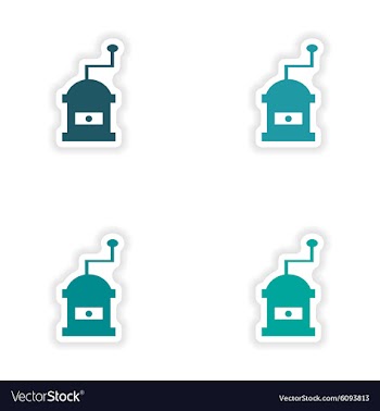 Assembly realistic sticker design on paper coffee vector image