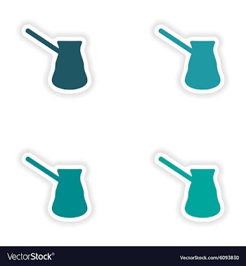 Assembly realistic sticker design on paper coffee vector image