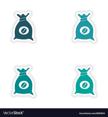 Assembly realistic sticker design on paper coffee vector image