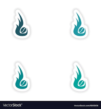 Assembly realistic sticker design on paper coffee vector image