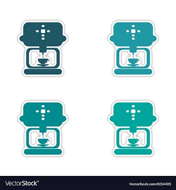 Assembly realistic sticker design on paper coffee vector image