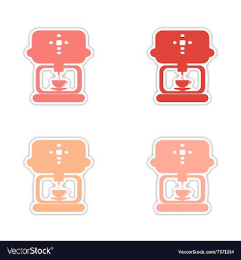 Assembly realistic sticker design on paper coffee vector image