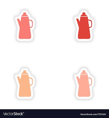 Assembly realistic sticker design on paper coffee vector image