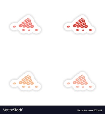 Assembly realistic sticker design on paper coffee vector image