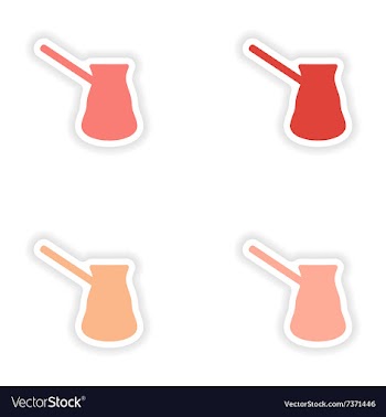 Assembly realistic sticker design on paper coffee vector image